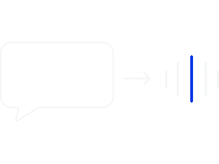 A speech bubble becoming a short waveform.