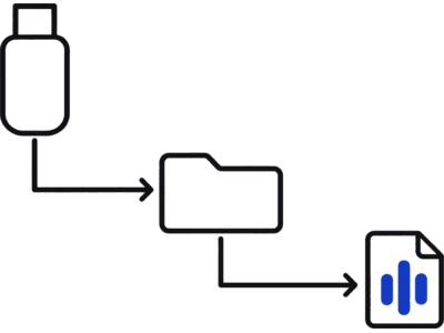 Folder tree: the USB root holds one Boombox folder, and LockChime.wav sits inside it.