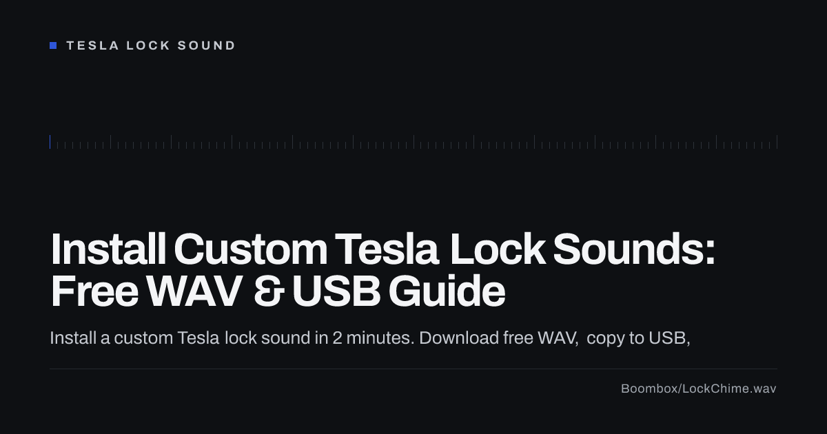 Install Custom Tesla Lock Sounds: Free WAV & USB Guide