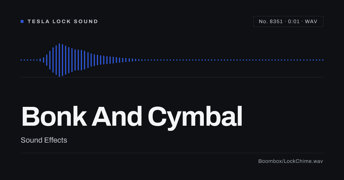 Bonk And Cymbal Sound Effect: Free WAV Download