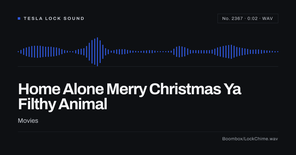 Home Alone Merry Christmas Ya Filthy Animal Sound Effect: Free WAV Download