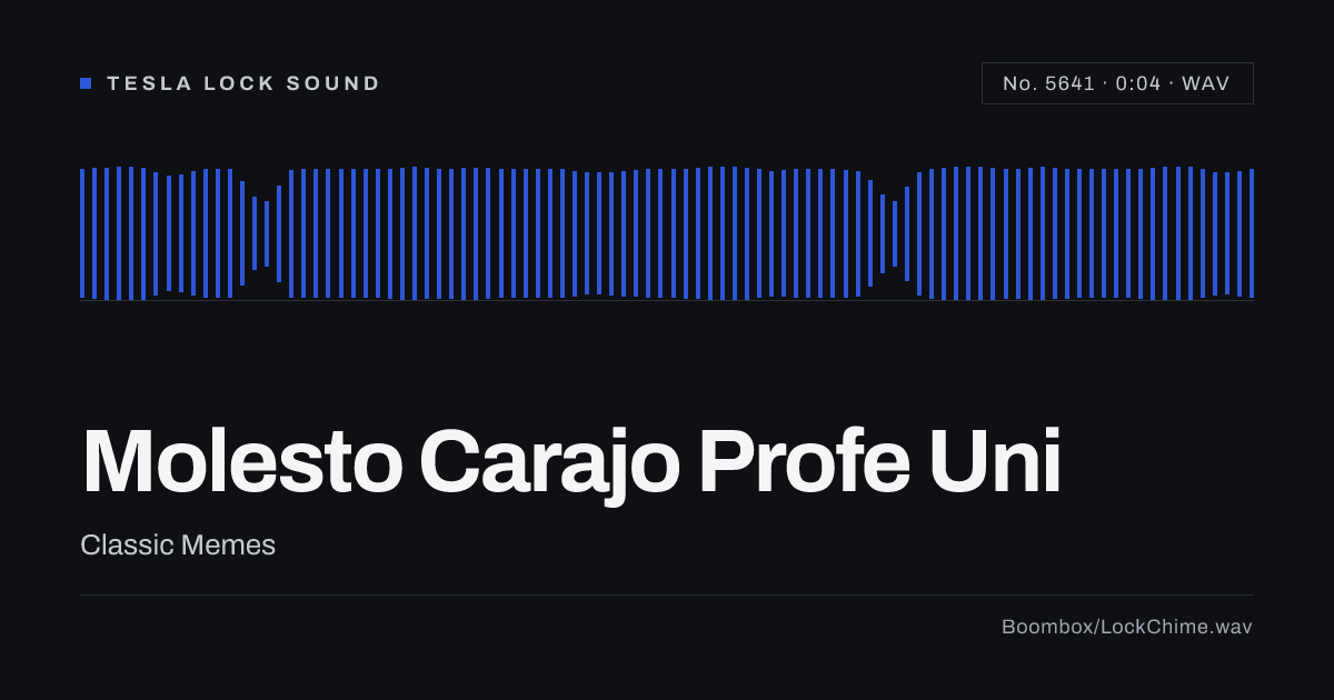 Molesto Carajo Profe Uni Sound Effect: Free WAV Download